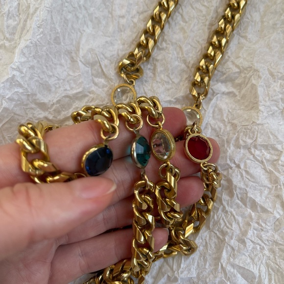 Vintage Chain Bezel Necklace YSL Style. - Picture 7 of 9